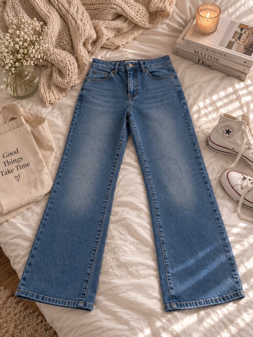 BCBG Generation Women’s Jeans Size 11/30 Ultra High Rise Straight Leg Blue Denim